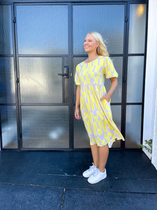 Lemon Geo Dress