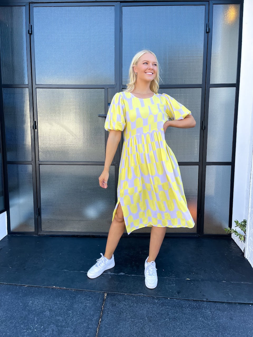 Lemon Geo Dress