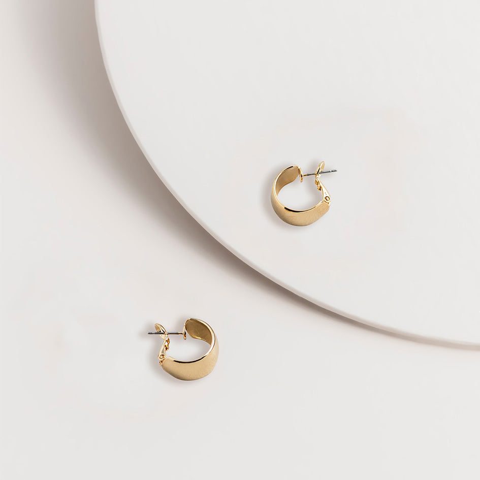 Gold Huggie Hoop Earrings