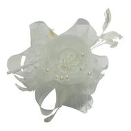 Floral Veil Fascinator White