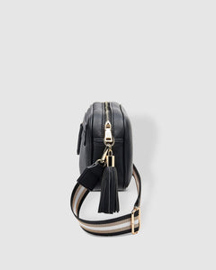 Jacinta Metallic Black Crossbody Bag